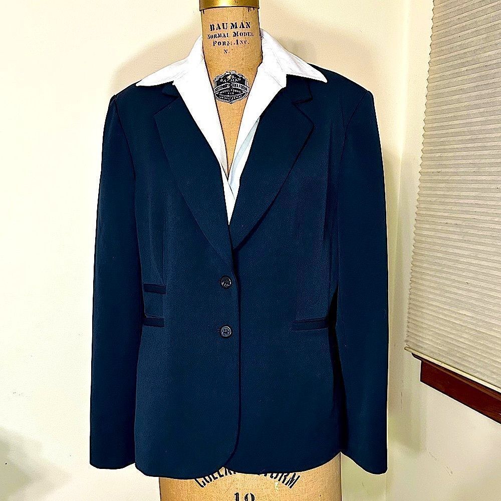 Jones New York Navy Blue Women's Single Breasted Blazer Size 14